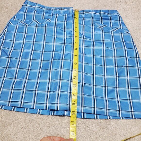 IZOD XFG Golf Skort Skirt Shorts Mini Athleisure Pickleball Blue Plaid Women's 2 - Picture 16 of 16